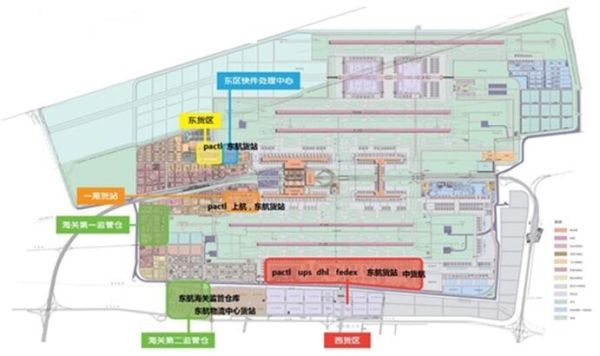 浦東機場貨運設施分布圖