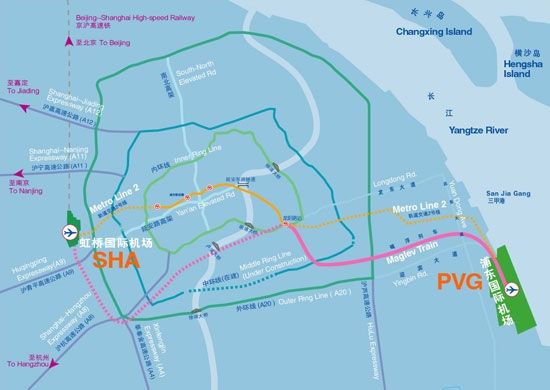 上海虹橋機場相距上海浦東機場約50多km。